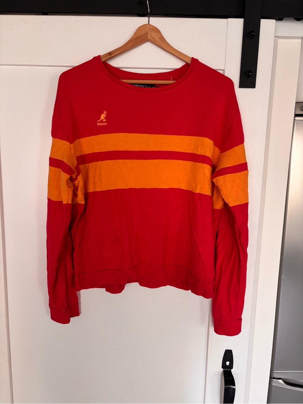 Kangol Red and Orange Striped Long Sleeve